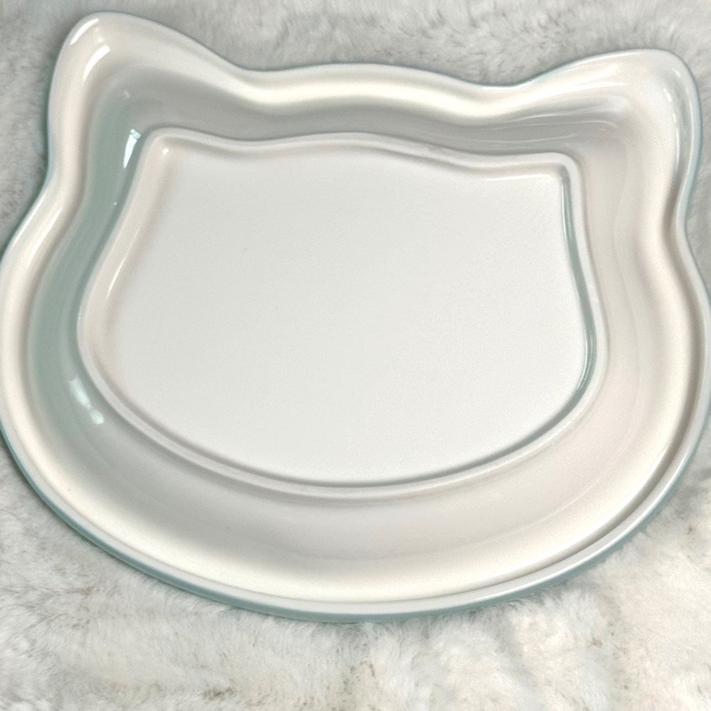 New Large Ceramic Cat Trinket Catch all Dish Pastel Pink Blue - Picture 2 of 6